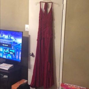 Red halter gown